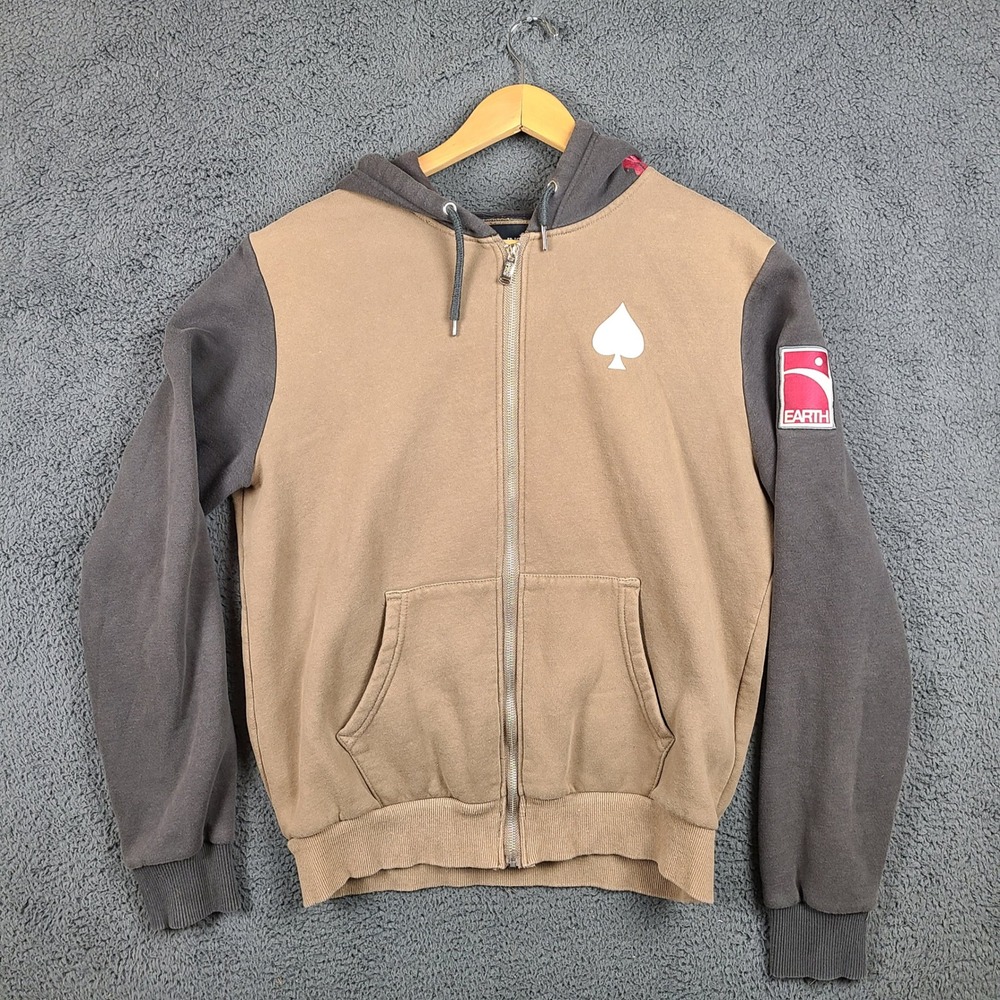 Insert Coin Destiny Earth Cayde-6 Zip Hoodie Tan Charcoal Mens Large Bungie